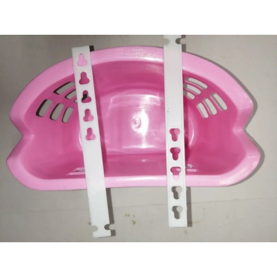 Çocuk Bisiklet Sepeti Pembe Kiraz Desenli