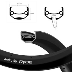 Ryde Andra 40 - 27,5 Inch Disc Clincher Jant Siyah